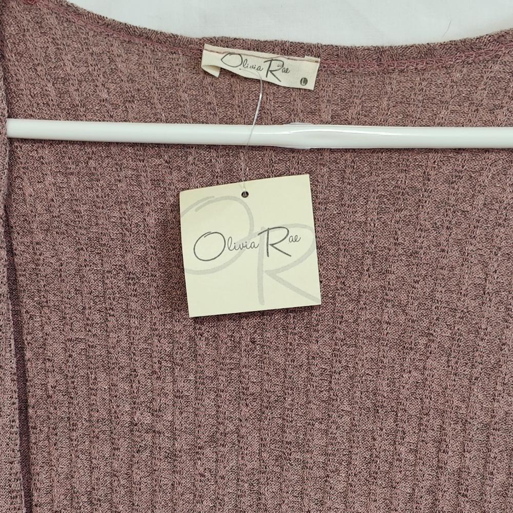 Olivia Rae Long Sleeve Long Length Cardigan - Blush - Size L - NWT - Picture 3 of 5